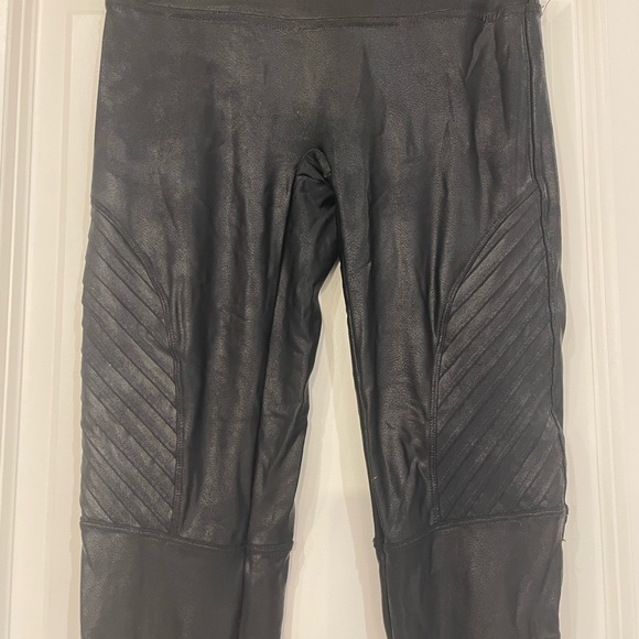 Spanx Faux Leather Moto Leggings Black S SPANX - Picture 5 of 6